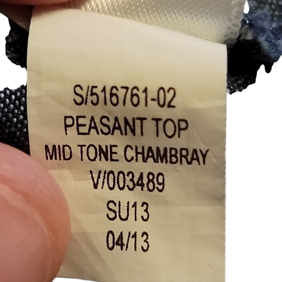 5/$10 Old Navy size small (6-7) blue peasant top - Picture 9 of 10